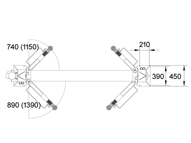 Tvåpelarlyft - Hydraulisk - 4000kg - Basic line (JA4000T)