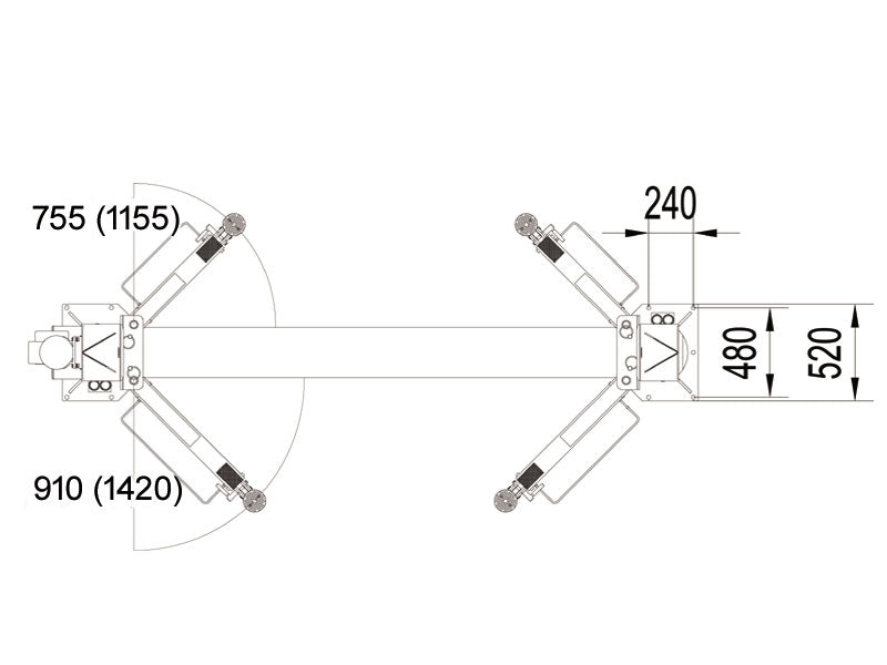 Guldpaket 10 - Tvåpelarlyft - Hydraulisk - 4200kg. - Basic line (JA4200T-C)