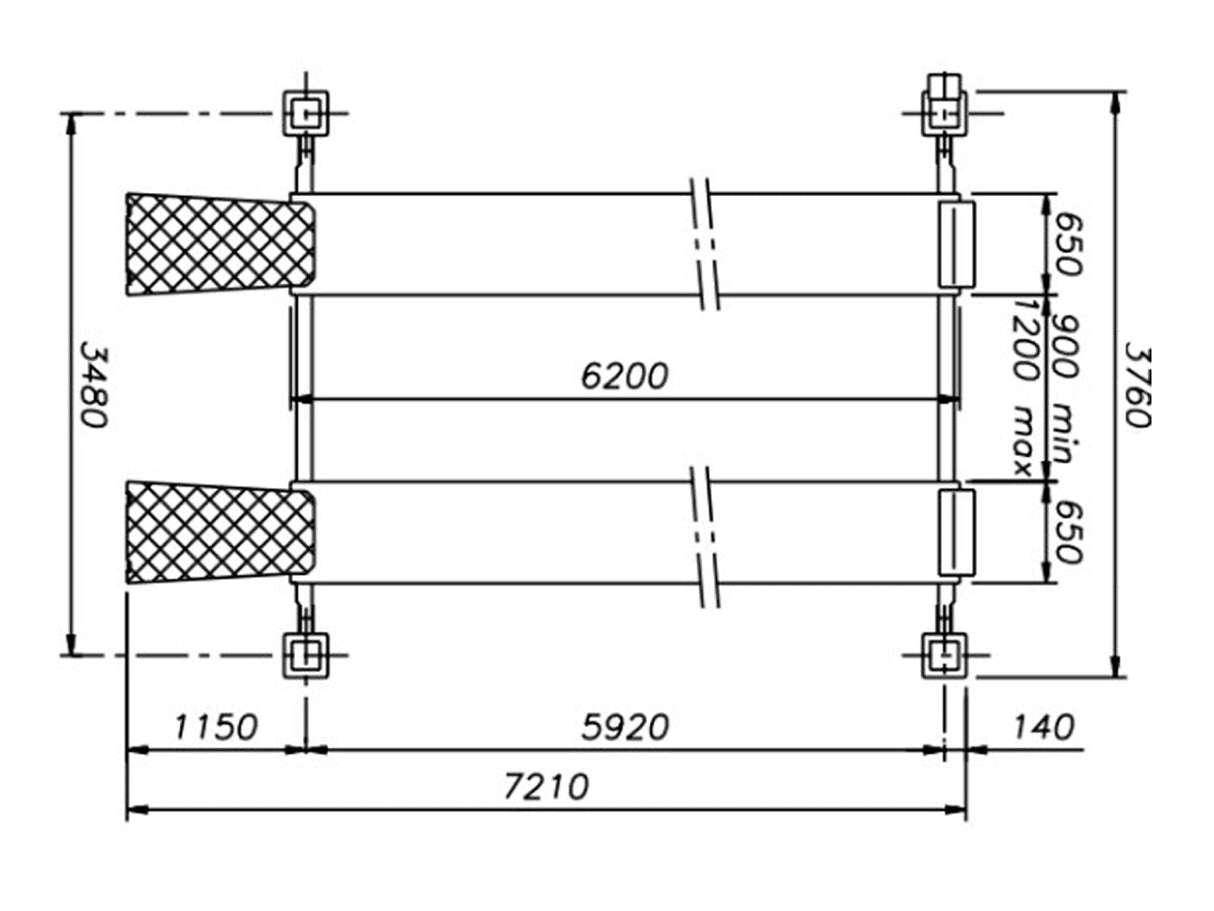 Werther 480 - Fyrpelarlyft - 8000kg - (wer480)