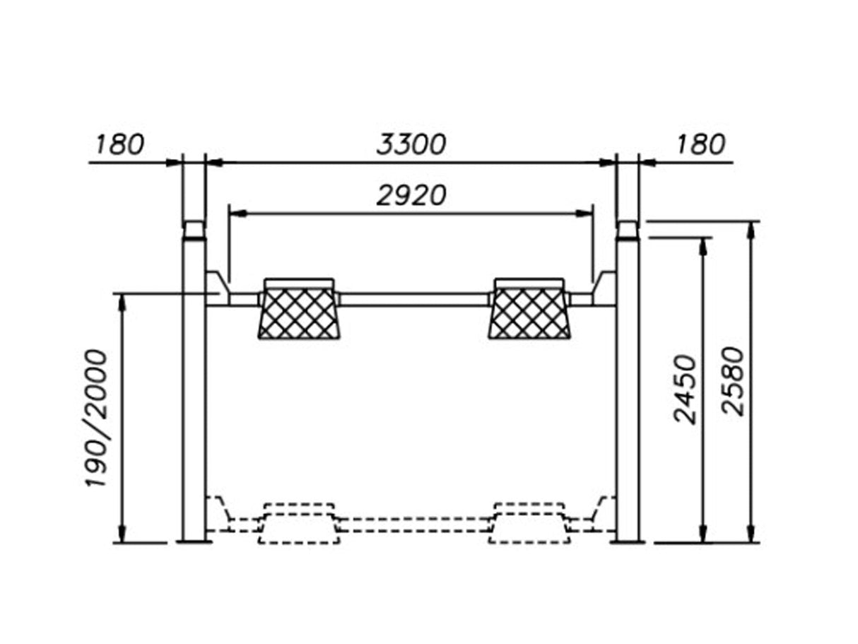 Werther 480 - Fyrpelarlyft - 8000kg - (wer480)