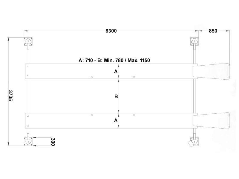 Fyrpelarlyft - Hydraulisk - 12000 kg - Euro-line (JA12000F-E)