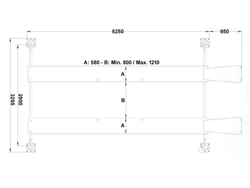 Fyrpelarlyft - Hydraulisk - 5000 kg - Euro line (JA5000F-E)