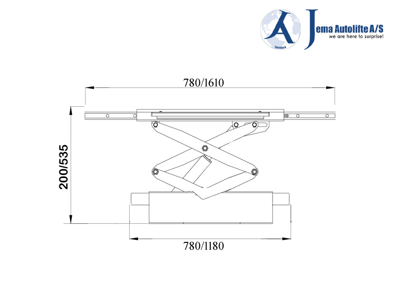 Domkraft / Frihjulslyft Euro Line - Hydraulisk (JA2000J-E)