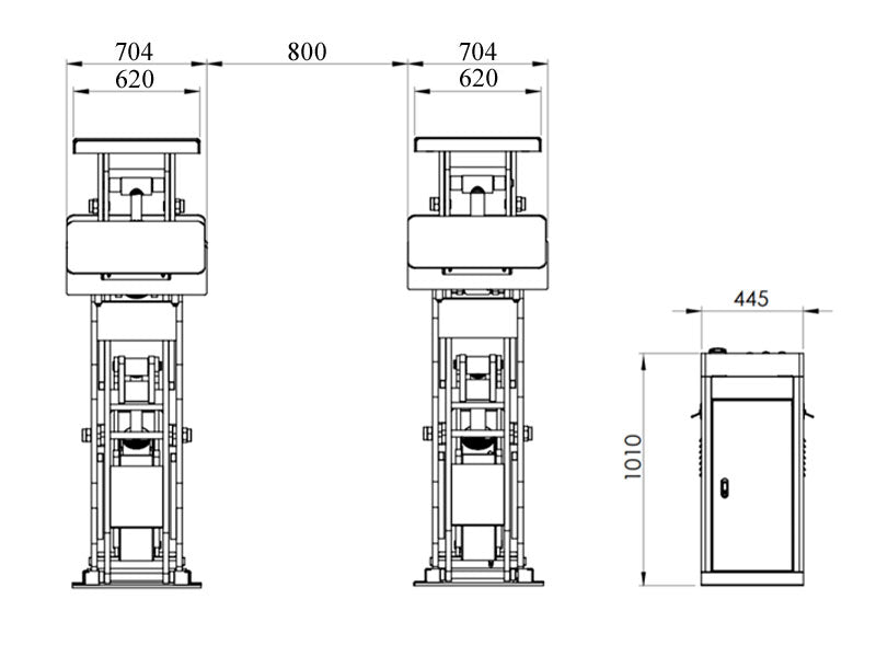 Körbanesaxlyft - Inbyggda frihjulssaxar - 5500 kg. - Euro line (JA9000S-E)