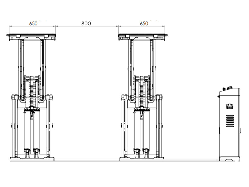 Saxlyft - Lågprofil / Golvmonterad - 3500 kg. - Euro line (JA3500S-E)