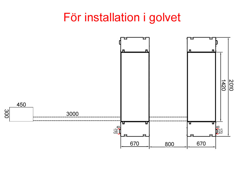 Saxlyft - Lågprofil / Golvmonterad - 3500 kg. - Euro line (JA3500S-E)