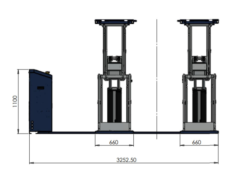 Saxlyft - Lågprofil / Golvmonterad - 3800 kg. - Basic line (JA6000S)