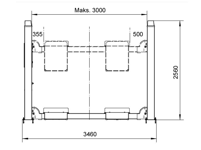Fyrpelarlyft för hjulinställning - Hydraulisk - 5500 kg - Basic line (JA5501F)