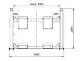 Fyrpelarlyft för hjulinställning - Hydraulisk - 5500 kg - Basic line (JA5501F)