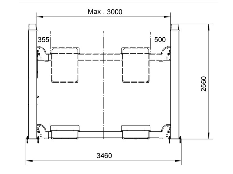 Fyrpelarlyft för hjulinställning - Hydraulisk - 5500 kg - Basic line (JA5501F)